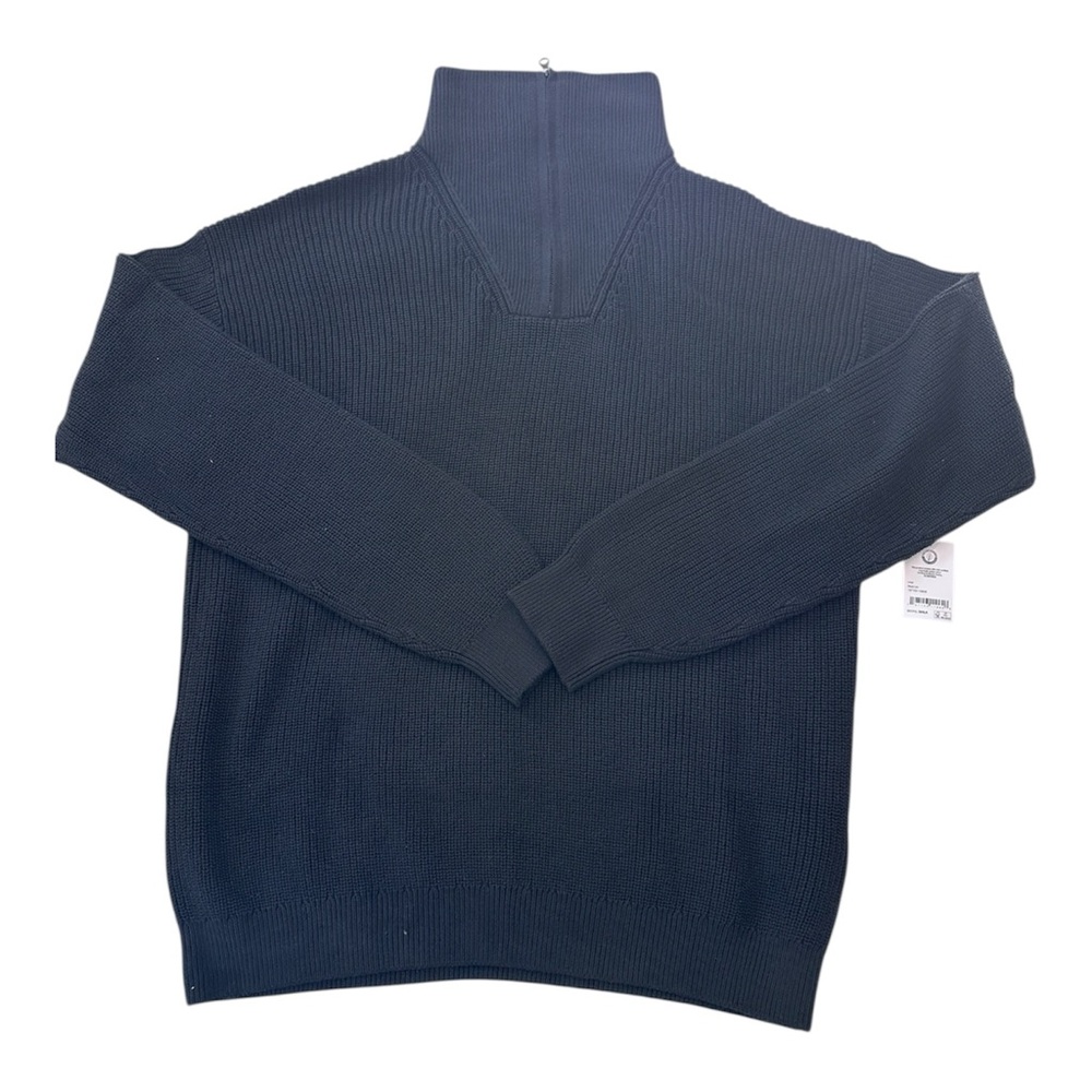 Amazon Essentials Mens Quarter-Zip Rib-Knit Relaxed-Fit Sweater Size Large